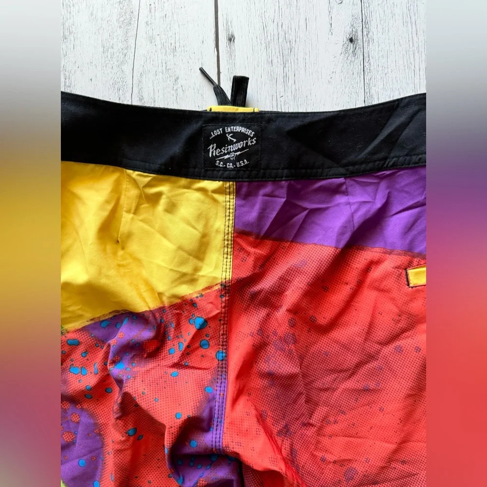 Lost Enterprises X Resin Works Art Board Shorts Size‎ 25 Surf Skate Trunks - Picture 4 of 7